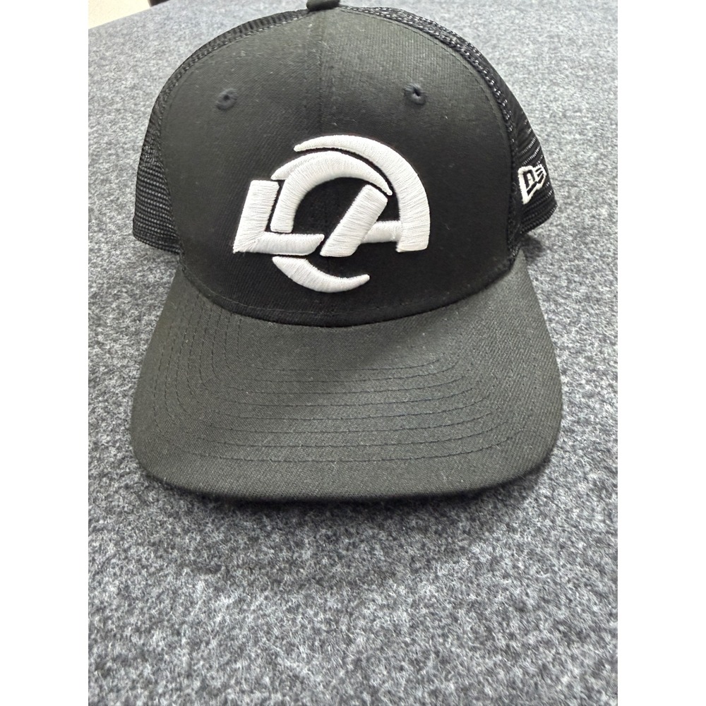 Los Angeles Rams Trucker Snapback‎ Cap New Era Hat Mens OSFA Black nfl